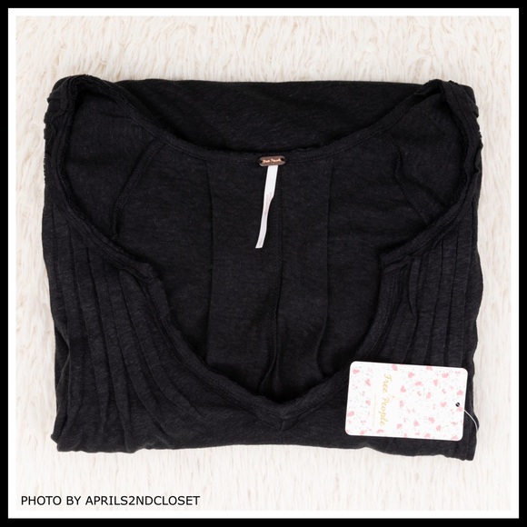 FREE PEOPLE BOHO TUNIC TEE FLOWY V-NECK TOP A2C - Picture 7 of 16